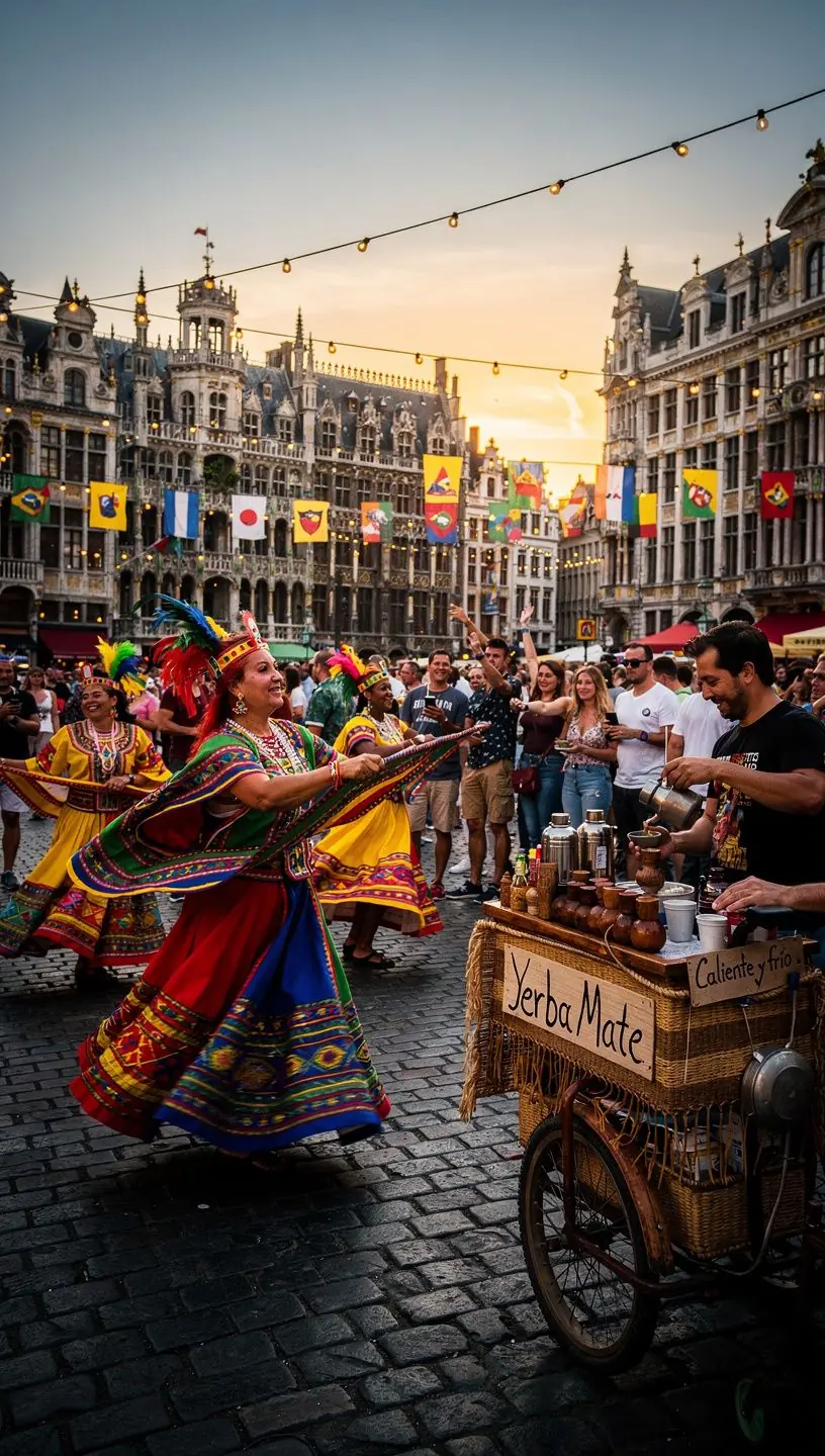 Tasse de mate traditionnelle remplie de yerba mate, entourée de feuilles fraîches.