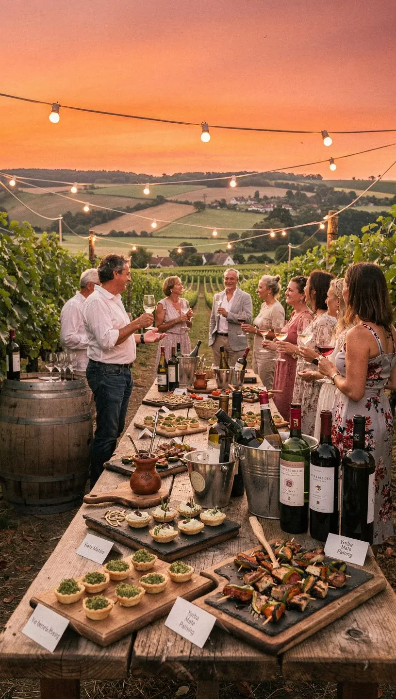 Soleil levant sur un paysage verdoyant, illustrant l'origine naturelle de la yerba mate.