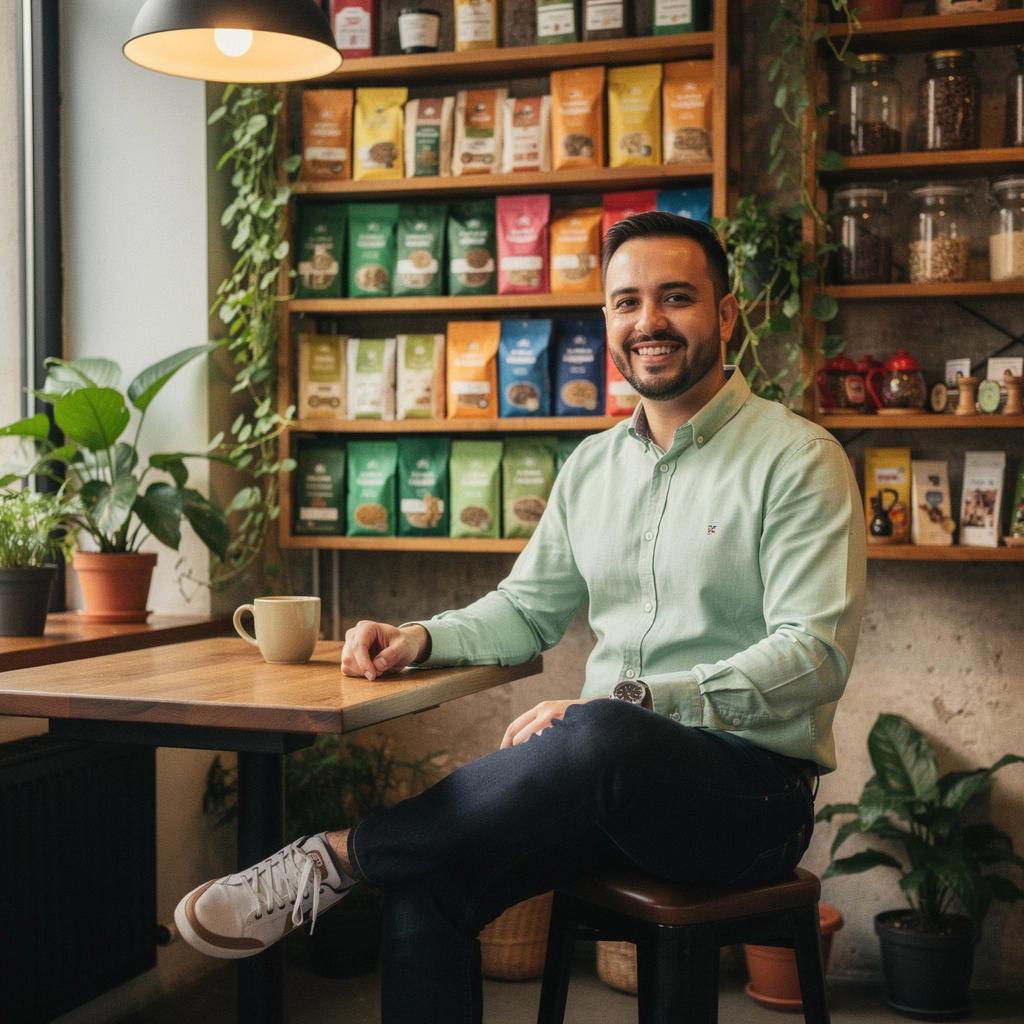 Tasse de yerba mate fumante entourée de feuilles vertes fraîches.